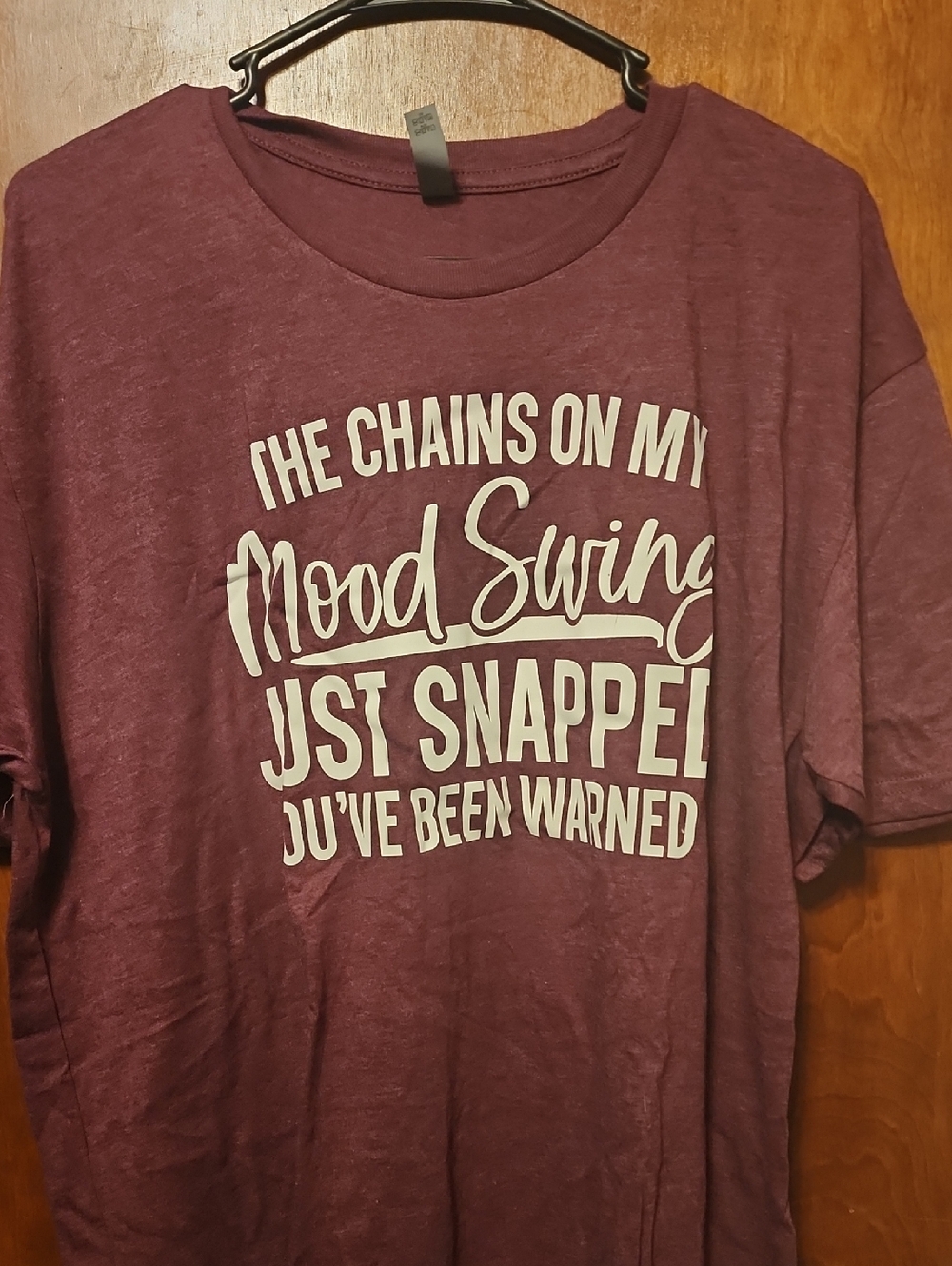 Womens Burgundy Graphic Tee - Mood Swing Statement Shirt